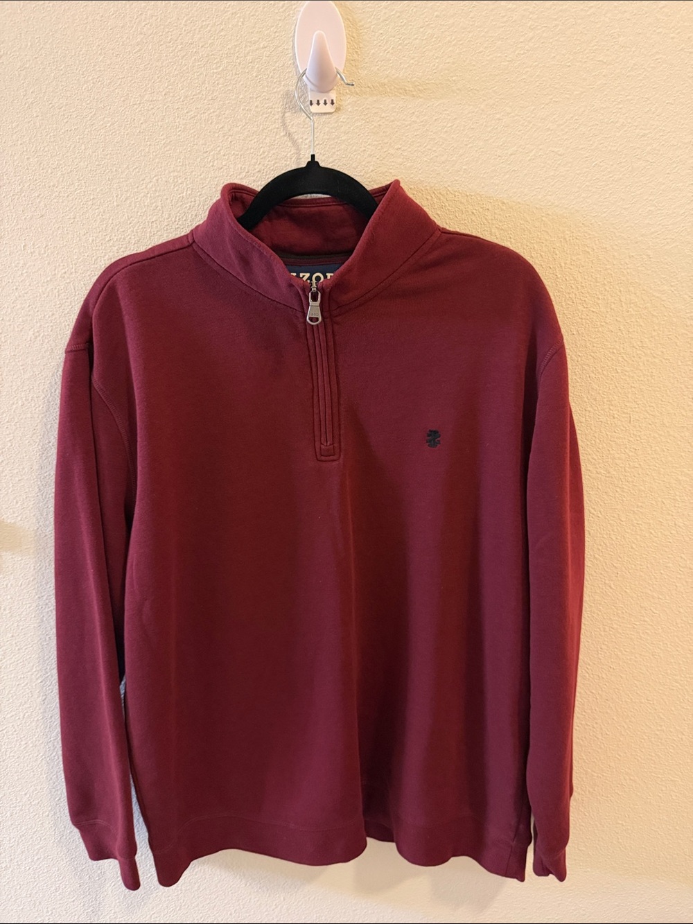 IZOD Advantage Performance Men’s L Burgundy Quarter Zip Fleece NWOT